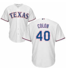 Youth Majestic Texas Rangers #40 Bartolo Colon Authentic White Home Cool Base MLB Jersey