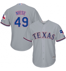 Youth Majestic Texas Rangers #49 Jon Niese Authentic Grey Road Cool Base MLB Jersey