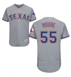 Men's Majestic Texas Rangers #55 Matt Moore Grey Road Flex Base Authentic Collection MLB Jersey