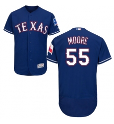 Men's Majestic Texas Rangers #55 Matt Moore Royal Blue Alternate Flex Base Authentic Collection MLB Jersey