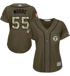 Women's Majestic Texas Rangers #55 Matt Moore Authentic Green Salute to Service MLB Jersey
