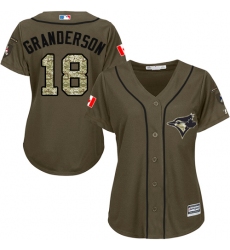 Women's Majestic Toronto Blue Jays #18 Curtis Granderson Authentic Green Salute to Service MLB Jersey
