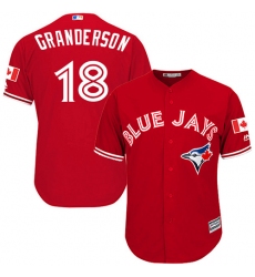 Youth Majestic Toronto Blue Jays #18 Curtis Granderson Replica Scarlet Alternate MLB Jersey