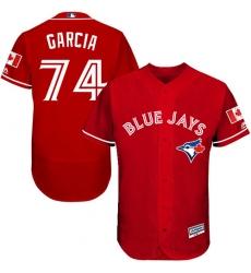 Men's Majestic Toronto Blue Jays #74 Jaime Garcia Scarlet Alternate Flex Base Authentic Collection Alternate MLB Jersey
