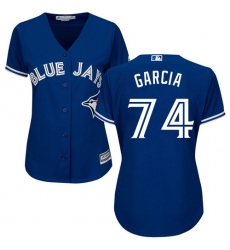 Women's Majestic Toronto Blue Jays #74 Jaime Garcia Authentic Blue Alternate MLB Jersey