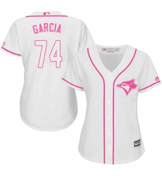 Women's Majestic Toronto Blue Jays #74 Jaime Garcia Replica White Fashion Cool Base MLB Jersey