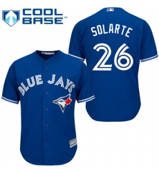 Men's Majestic Toronto Blue Jays #26 Yangervis Solarte Replica Blue Alternate MLB Jersey