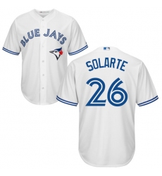 Men's Majestic Toronto Blue Jays #26 Yangervis Solarte Replica White Home MLB Jersey