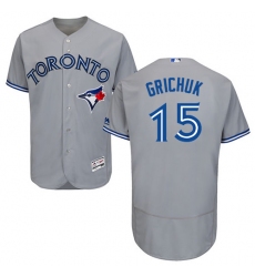 Men's Majestic Toronto Blue Jays #15 Randal Grichuk Grey Road Flex Base Authentic Collection MLB Jersey