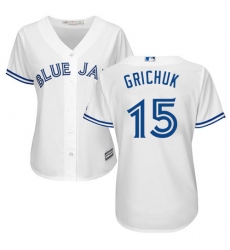 Women's Majestic Toronto Blue Jays #15 Randal Grichuk Authentic White Home MLB Jersey