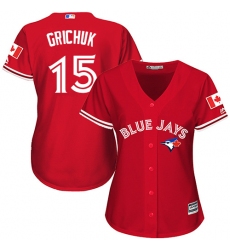 Women's Majestic Toronto Blue Jays #15 Randal Grichuk Replica Scarlet Alternate MLB Jersey