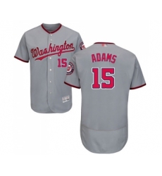 Men's Washington Nationals #15 Matt Adams Grey Road Flex Base Authentic Collection Baseball Jersey