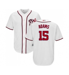 Men's Washington Nationals #15 Matt Adams Replica White Home Cool Base Baseball Jersey