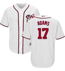 Youth Majestic Washington Nationals #17 Matt Adams Replica White Home Cool Base MLB Jersey