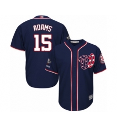 Youth Washington Nationals #15 Matt Adams Authentic Navy Blue Alternate 2 Cool Base 2019 World Series Champions Baseball Jersey