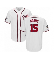 Youth Washington Nationals #15 Matt Adams Authentic White Home Cool Base 2019 World Series Champions Baseball Jersey
