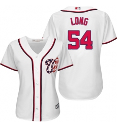 Women's Majestic Washington Nationals #54 Kevin Long Authentic White Home Cool Base MLB Jersey