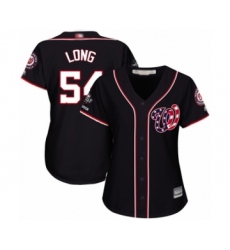 Women's Washington Nationals #54 Kevin Long Authentic Navy Blue Alternate 2 Cool Base 2019 World Series Champions Baseball Jersey