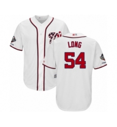 Youth Washington Nationals #54 Kevin Long Authentic White Home Cool Base 2019 World Series Champions Baseball Jersey