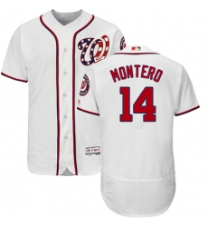 Men's Majestic Washington Nationals #14 Miguel Montero White Home Flex Base Authentic Collection MLB Jersey
