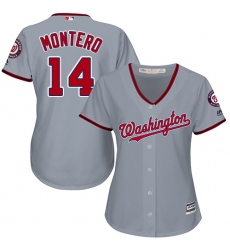 Women's Majestic Washington Nationals #14 Miguel Montero Authentic Grey Road Cool Base MLB Jersey