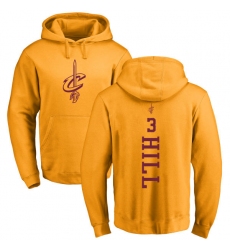 NBA Nike Cleveland Cavaliers #3 George Hill Gold One Color Backer Pullover Hoodie