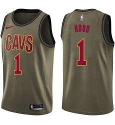 Youth Nike Cleveland Cavaliers #1 Rodney Hood Swingman Green Salute to Service NBA Jersey