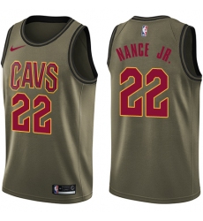 Youth Nike Cleveland Cavaliers #22 Larry Nance Jr. Swingman Green Salute to Service NBA Jersey