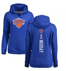 NBA Women's Nike New York Knicks #1 Emmanuel Mudiay Royal Blue Backer Pullover Hoodie