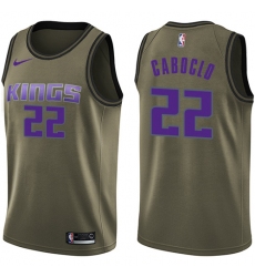 Youth Nike Sacramento Kings #22 Bruno Caboclo Swingman Green Salute to Service NBA Jersey