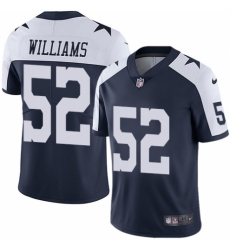 Men's Nike Dallas Cowboys #52 Connor Williams Navy Blue Throwback Alternate Vapor Untouchable Limited Player NFL Jersey