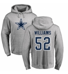 NFL Nike Dallas Cowboys #52 Connor Williams Ash Name & Number Logo Pullover Hoodie
