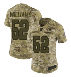 Women's Nike Dallas Cowboys #52 Connor Williams Limited Camo 2018 Salute to Service NFL Jersey