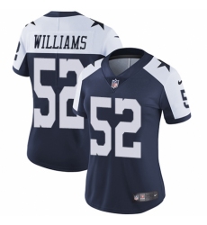 Women's Nike Dallas Cowboys #52 Connor Williams Navy Blue Throwback Alternate Vapor Untouchable Elite Player NFL Jersey
