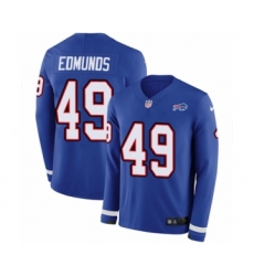 Men's Nike Buffalo Bills #49 Tremaine Edmunds Limited Royal Blue Therma Long Sleeve NFL Jersey