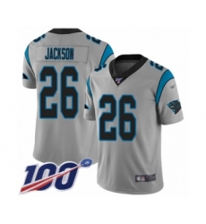 Men's Carolina Panthers #26 Donte Jackson Silver Inverted Legend Limited 100th Season Football Jersey