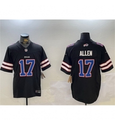 Men's Buffalo Bills #17 Josh Allen Black 2023 F U S E Stitched Football Jersey