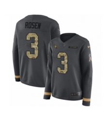 Women's Nike Arizona Cardinals #3 Josh Rosen Limited Black Salute to Service Therma Long Sleeve NFL Jersey
