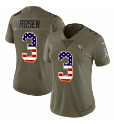 Women's Nike Arizona Cardinals #3 Josh Rosen Limited Olive/USA Flag 2017 Salute to Service NFL Jersey