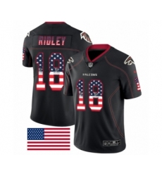 Men's Nike Atlanta Falcons #18 Calvin Ridley Limited Black Rush USA Flag NFL Jersey