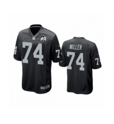 Men's Oakland Raiders #74 Kolton Miller Game Black 60th Anniversary Team Color Football Jersey