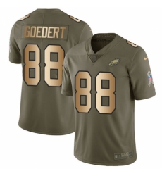 Men's Nike Philadelphia Eagles #88 Dallas Goedert Limited Olive Gold 2017 Salute to Service NFL Jersey