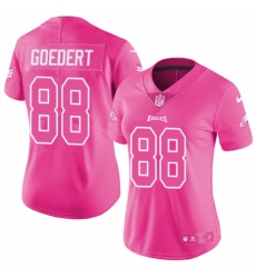 Women's Nike Philadelphia Eagles #88 Dallas Goedert Limited Pink Rush Fashion NFL Jersey