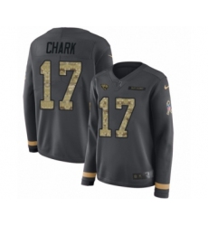 Women's Nike Jacksonville Jaguars #17 DJ Chark Limited Black Salute to Service Therma Long Sleeve NFL Jersey