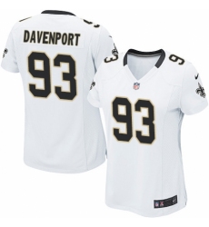 Women's Nike New Orleans Saints #93 Marcus Davenport Game White NFL Jersey