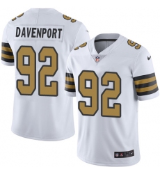 Youth Nike New Orleans Saints #92 Marcus Davenport White Stitched NFL Limited Rush Jersey