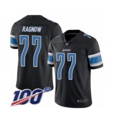 Men's Detroit Lions #77 Frank Ragnow Limited Black Rush Vapor Untouchable 100th Season Football Jersey