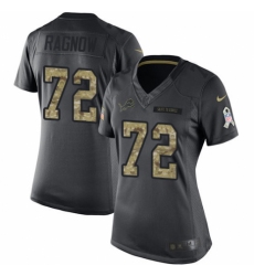 Women's Nike Detroit Lions #72 Frank Ragnow Limited Black 2016 Salute to Service NFL Jersey