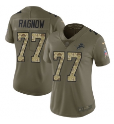 Women's Nike Detroit Lions #77 Frank Ragnow White Vapor Untouchable Limited Player NFL Jersey