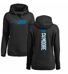 NFL Women's Nike Carolina Panthers #12 D.J. Moore Black Backer Pullover Hoodie